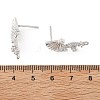 Brass Micro Pave Cubic Zirconia Stud Earring Findings LS-KK-K371-44P-3