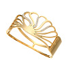 Shell Shape 304 Stainless Steel Pave Crystal Rhinestone Hinged Bangles for Women FS-WGE9198-01-3