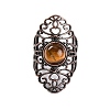 Natural Tiger Eye Retro Finger Rings RJEW-B067-02R-25-2