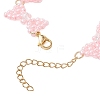 3Pcs 3 Colors Glass Seed Beads Bowknot Link Bracelets for Women BJEW-MZ00220-6
