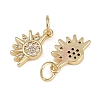 Brass Micro Pave Cubic Zirconia Pendants KK-B150-02G-01-2