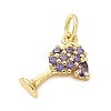 Brass Micro Pave Cubic Zirconia Pendants KK-Z120-57B-01-2