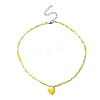 Alloy Enamel Heart Charm Necklace NJEW-PH01493-01-1