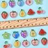 20Pcs 10 Styles Cherry/Pear/Lemon/Grape/Blueberry/Peach/Apple/Watermelon/Fruit Transparent Epoxy Resin Decoden Cabochons RESI-FS0001-93-5