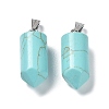 Synthetic Turquoise Dyed Pointed Pendants G-E596-02P-01-2