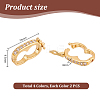 8Pcs 4 Colors Rack Plating Brass Micro Pave Cubic Zirconia Twister Clasps ZIRC-PH0001-45-2