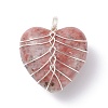 Natural Sesame Jasper Pendants PALLOY-JF01283-02-1
