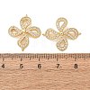 Brass Micro Pave Clear Cubic Zirconia Connector Charms CU-CBA4579-14G-2