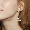 BENECREAT 10Pcs Brass Micro Clear Cubic Zirconia Sun Stud Earring Findings KK-BC0001-97-5
