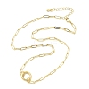Brass Ring Link Paperclip Chain Necklaces NJEW-A042-05G-4