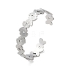 Non-Tarnish 304 Stainless Steel Butterfly Open Cuff Bangles for Women BJEW-M316-05P-1