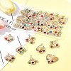 30Pcs 6 Styles Iron & Glass Pendants IFIN-FS0001-52-9