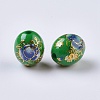 Flower Picture Printed Resin Beads RESI-J020-C08-1