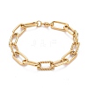 Ion Plating(IP) 304 Stainless Steel Paperclip Chain Bracelets BJEW-F412-02G-7