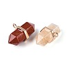 Natural & Synthetic Mixed Stone Double Terminal Pointed Pendants G-N345-09-2