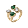 304 Stainless Steel Micro Pave Cubic Zirconia Cuff Rings for Women RJEW-Z086-01G-2