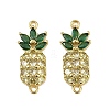 Brass Pave Clear and Green Cubic Zirconia Pineapple Links KK-I358-030G-1
