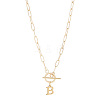 304 Stainless Steel Letter Pendant Necklaces NJEW-LP0001-52B-G-1