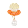 Glass Seed Beaded & ABS Plastic Imitation Pearl & Glass Pendants PALLOY-MZ01380-02-1