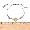 Ocean 304 Stainless Steel Link Adjustable Braided Polycotton Metallic Cord Slider Bracelets BJEW-JB14245-02-5