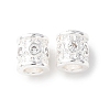 Brass Micro Pave Clear Cubic Zirconia European Beads KK-C157-28S-1