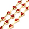 Heart Handmade Brass Glass Link Chains CHC-M024-04G-02-1