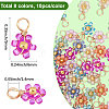 80Pcs 10 Sets Flower Glass Seed Beaded Charms FIND-SC0021-45-2