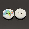 2-Hole Flat Round Mathematical Operators Printed Wooden Sewing Buttons X-BUTT-M002-13mm-01-2