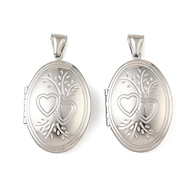 316 Stainless Steel Locket Pendants STAS-K321-06P-1