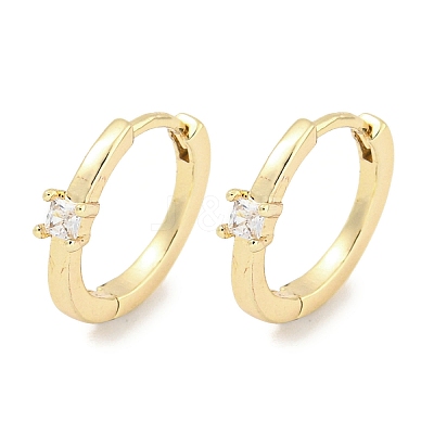 Brass Micro Pave Clear Cubic Zirconia Earrings EJEW-S228-03G-1
