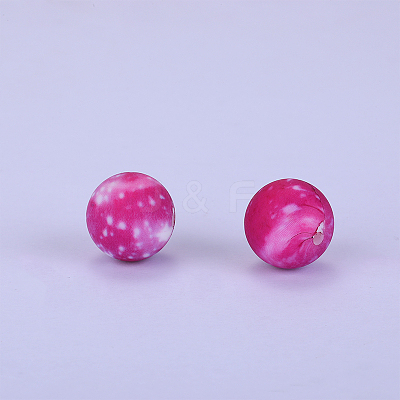 Printed Round Silicone Focal Beads LS-SI-JX0056A-26-1