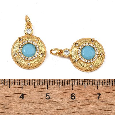 Brass Micro Pave Cubic Zirconia Pendants KK-F941-38A-G-1