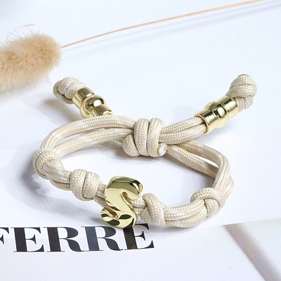 Letter S Cotton Cord Braided Knot Bracelets FS-WG79C27-19-1