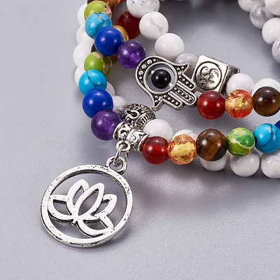 Natural Labradorite Wrap Bracelets BJEW-I273-B08-1