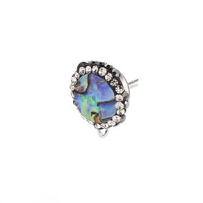 Abalone Shell/Paua Shell Stud Earring Findings X-EJEW-S198-03-1