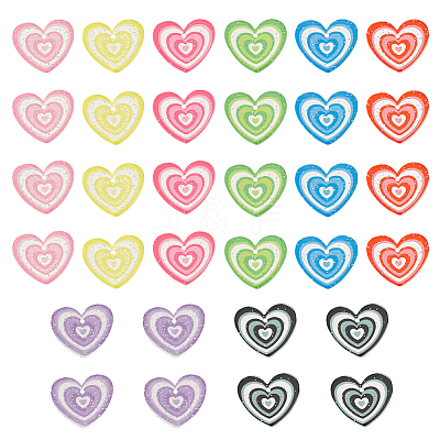 32Pcs 8 Colors Transparent Acrylic Pendant MACR-HY0001-03-1