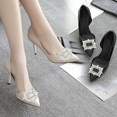 6Pcs 3 Style Alloy Crystal Rhinestone Shoe Decorations FIND-WR0011-30-1