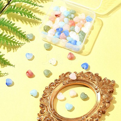 60Pcs 6 Colors Opaque Acrylic Beads MACR-FS0001-69-1