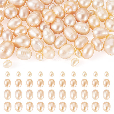 55Pcs 4 Styles Natural Cultured Freshwater Pearl Beads PEAR-TA0001-18-1
