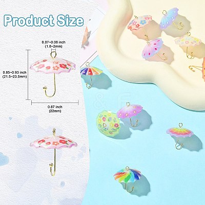 12Pcs 12 Style Acrylic Pendants KK-CJ0003-34-1