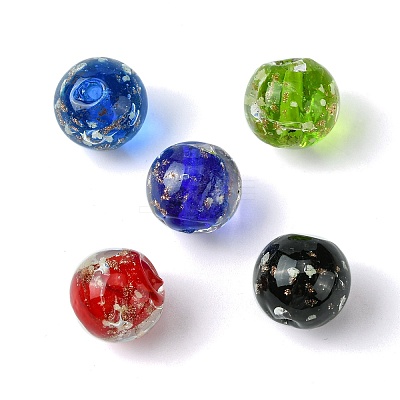 Luminous Handmade Gold Sand Lampwork Beads FOIL-B001-07-1