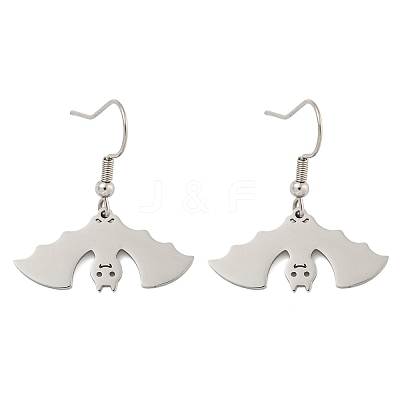 Non-Tarnish Halloween Theme 304 Stainless Steel Dangle Earrings for Women EJEW-F338-05P-1