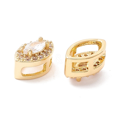Rack Plating Brass Micro Pave Cubic Zirconia Beads KK-D073-02G-03-NR-1