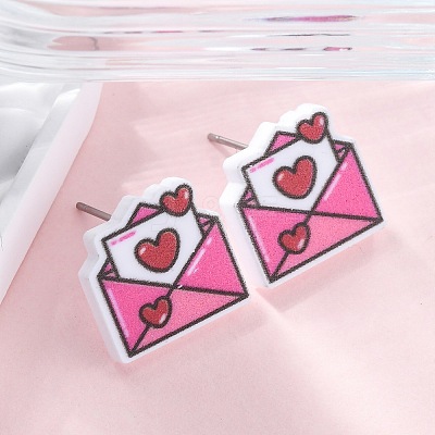 Wood Stud Earrings EJEW-M063-01X-1