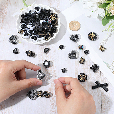 160Pcs 16 Styles Mixed Styles Acrylic Beads OACR-PA0001-77C-1