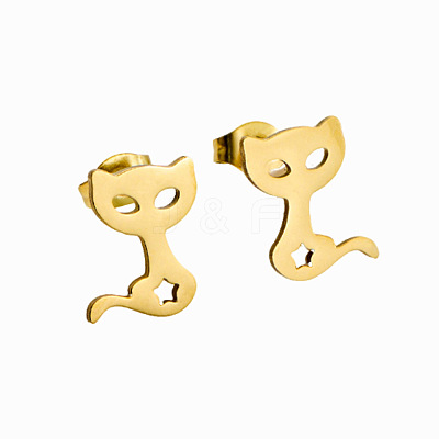 304 Stainless Steel Stud Earrings for Women WG6F38D-01-1