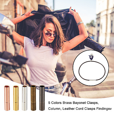 30 Sets 5 Colors Brass Bayonet Clasps KK-OC0001-37D-1