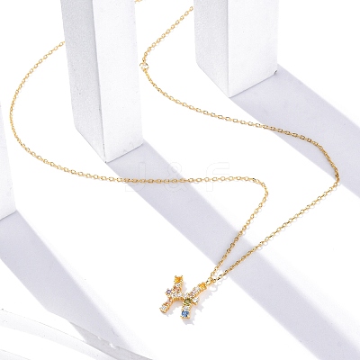 925 Sterling Silver Colorful Cubic Zirconia Constellation Pendant Cable Chain Necklaces for Women STER-R009-01G-05-1