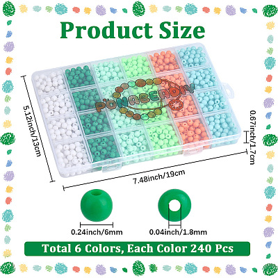 1440Pcs 6 Styles Opaque Acrylic Beads MACR-PA0001-78-1