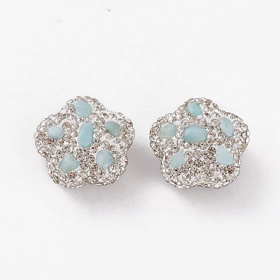 Handmade Polymer Clay Rhinestone Beads RB-C001-03B-1